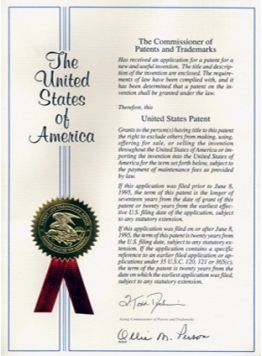 二氧化鈦載體美國專利證書
